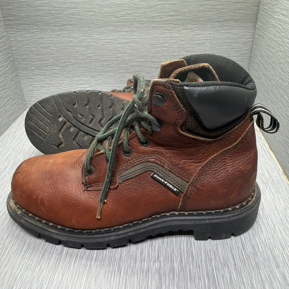 Red Wing Dynaforce Safety Toe Work‎ Boots Brown Leather Men's 7 E2 USA